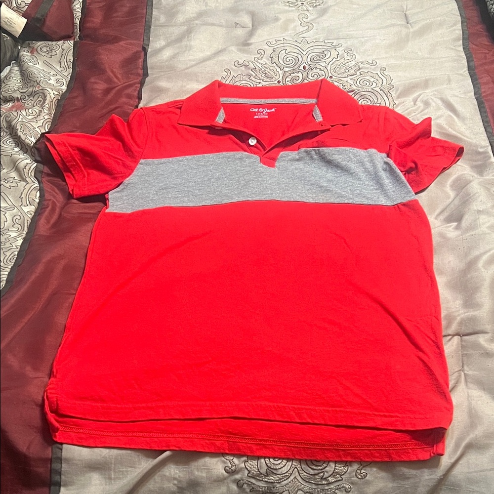 Cat & Jack Men's Polo Shirt in Red and Gray